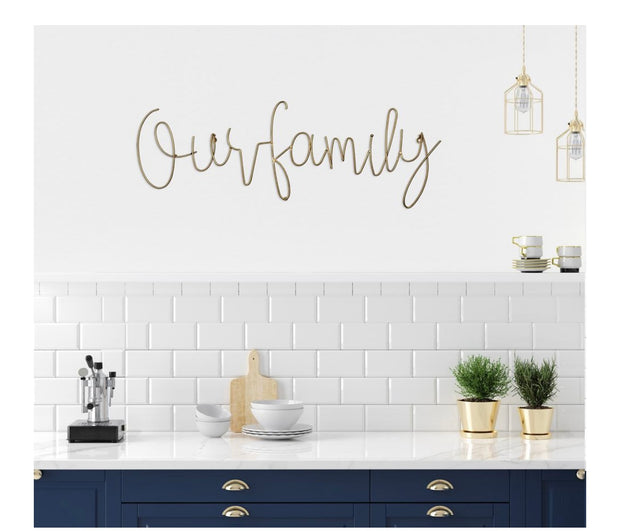 Modern This is Our Family Metal Wall Decor Words