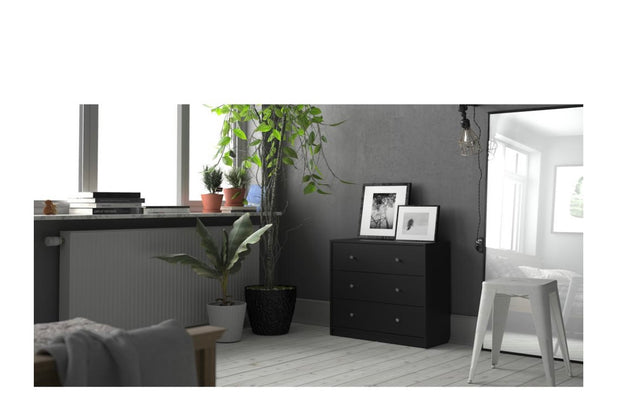 3 Drawer Chest - Black