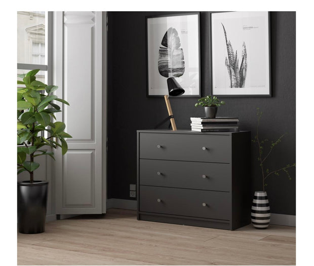 3 Drawer Chest - Black