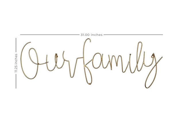 Modern This is Our Family Metal Wall Decor Words